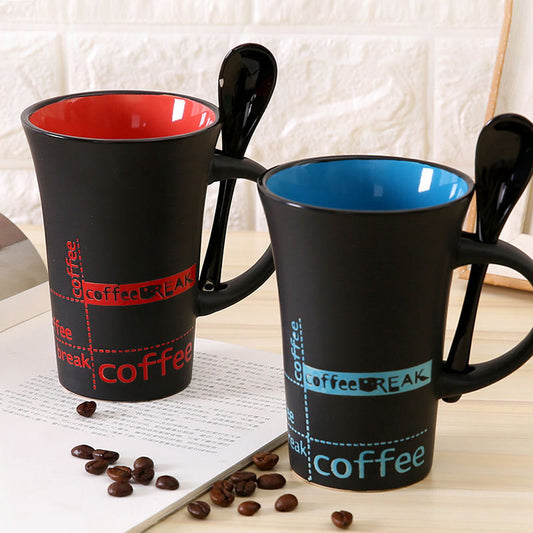 Ceramic Coffee Mug With Spoon