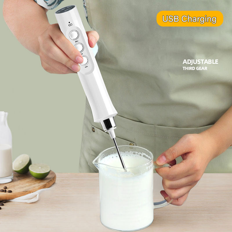 3 In 1 Portable Rechargeable Electric Milk Frother Foam Maker Handheld –  Dragon Tear Coffee Co.